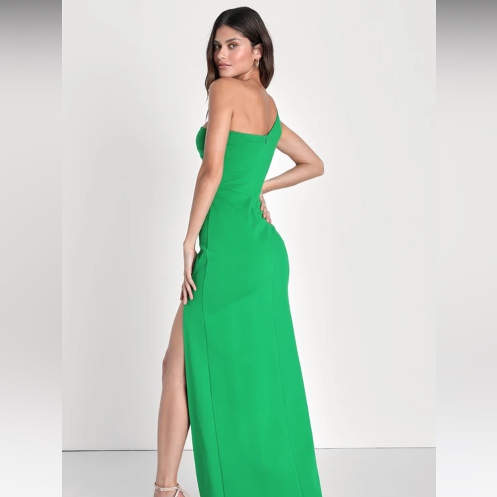 Lulus Good Times Only Green One-Shoulder Maxi Dress